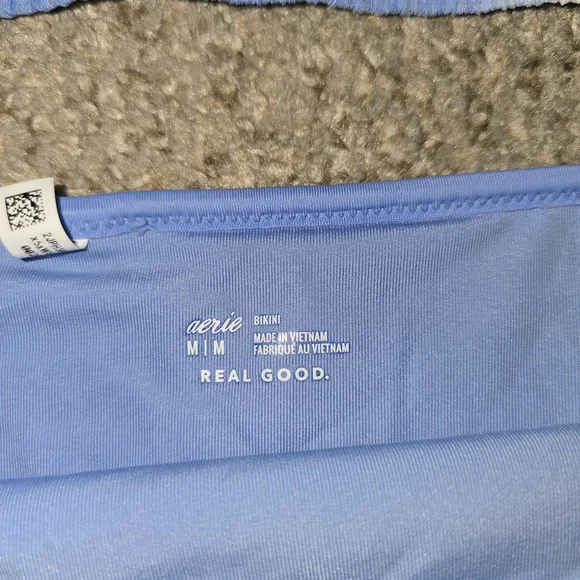 Aerie Light Blue Bandeau Bikini Swimsuit Size Medium - Picture 3 of 5